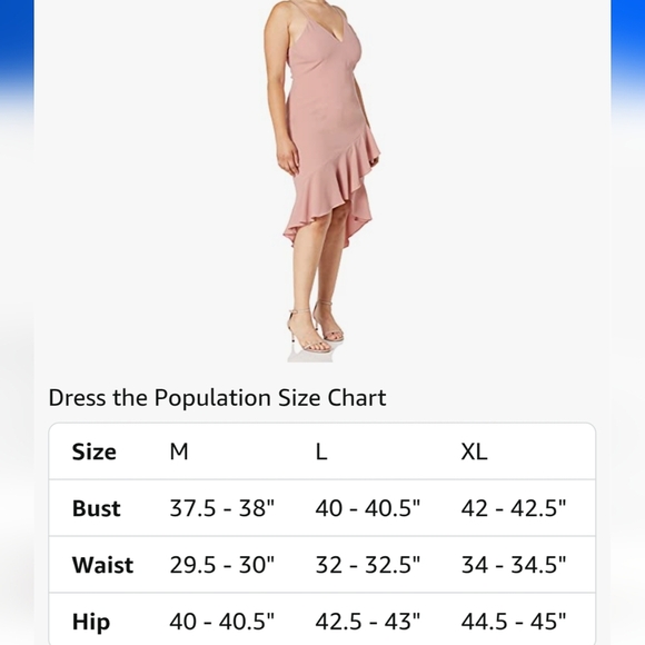 Dress The Population Midi Dress Blush Pink Wendy Sleeveless Plunging Ruffle Hem - Picture 4 of 14